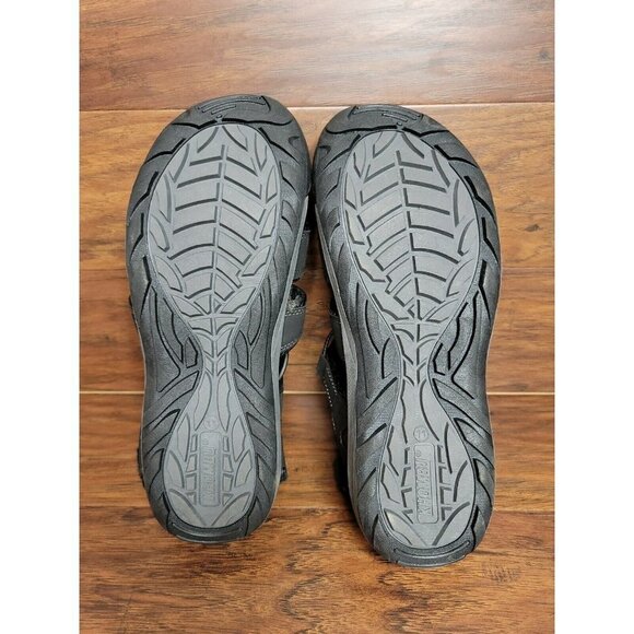 Khombu Mens Black Travis Sandals Men\'s Size 11 Adjustable w/Hook & Loop